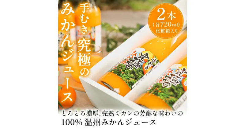 【ふるさと納税】 温州 みかん 果汁 100% ジュース 720ml×2本 化粧箱 入り 手むき搾汁 オレンジ 柑橘 静岡 ふるさと納税 みかんジュース